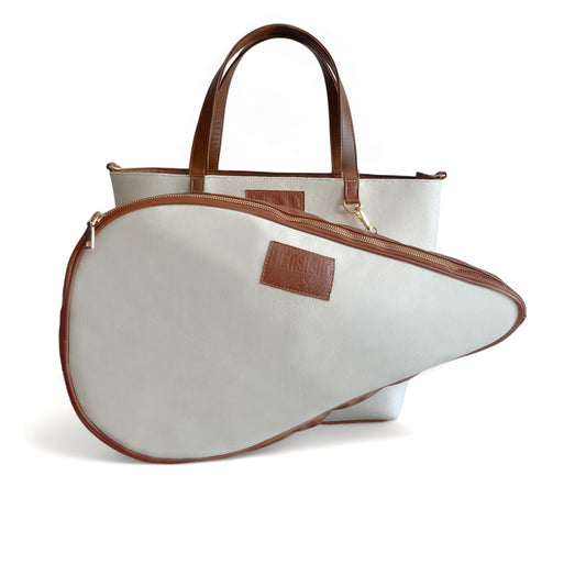 bolsa pádel blanca/camel